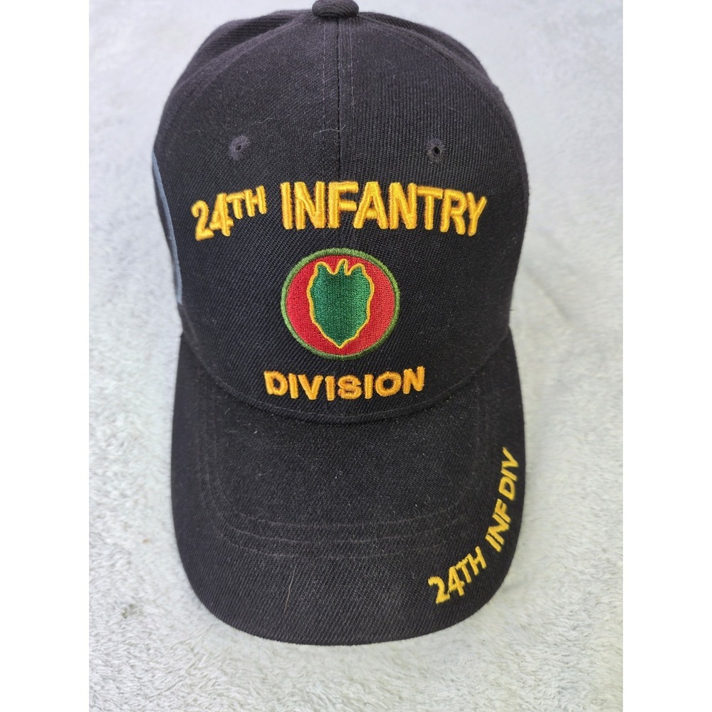 24th Infantry Division Hat U.S. Army Military Veteran Embroidered Black Cap...